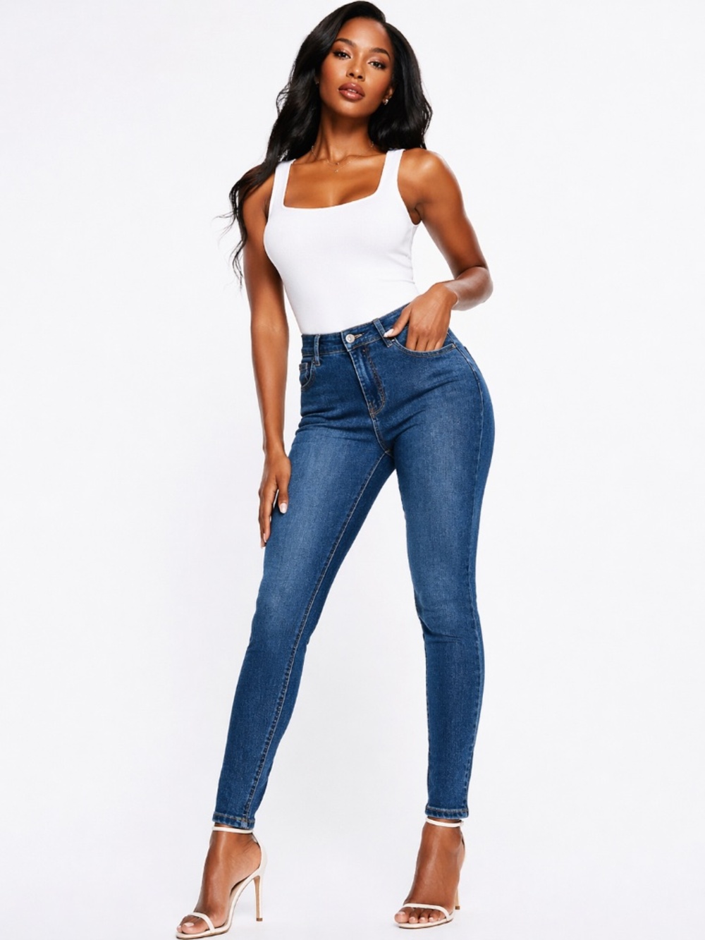 Curve Appeal High Rise Comfort Comfort Waist Skinny Jeans- AS IS